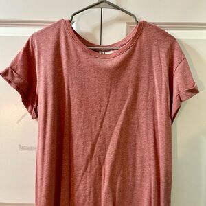 H&M Women's Short Sleeve Oversized Tee - Rose Pink